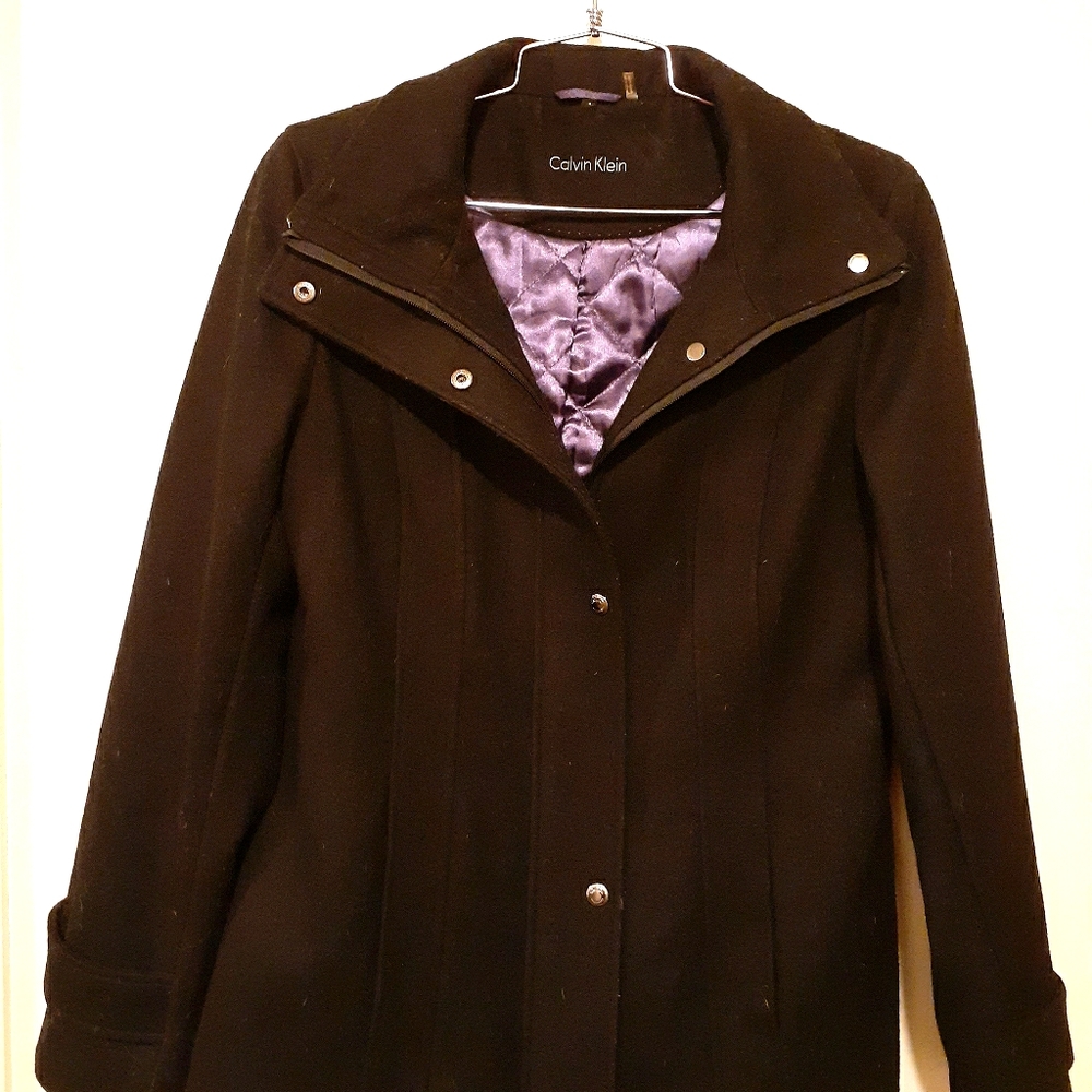 Calvin Klein wool black peacoat